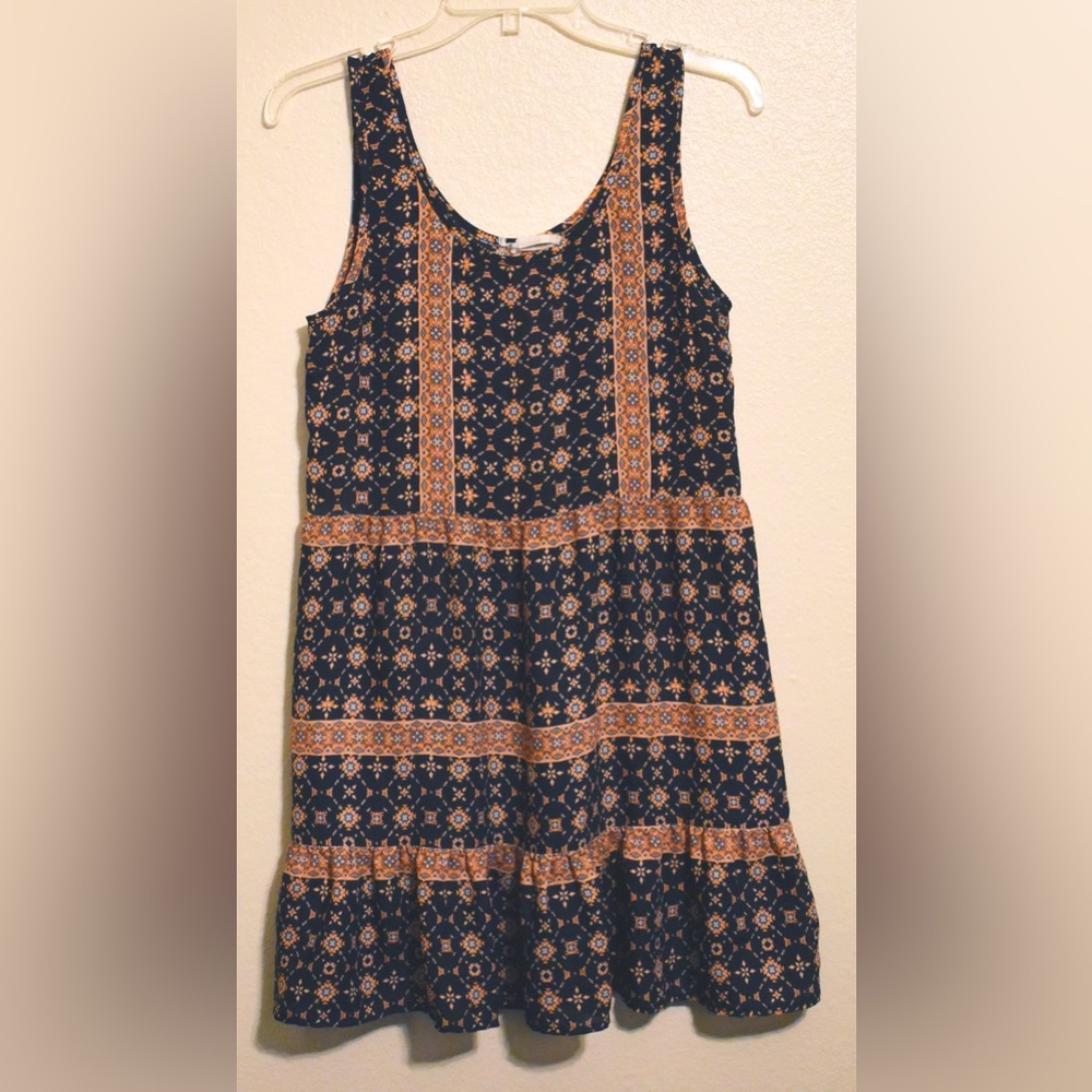 Boho Flowy Blue and Pink Dress